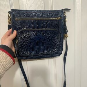 Brahmin Midnight Blue Embossed Crossbody Bag